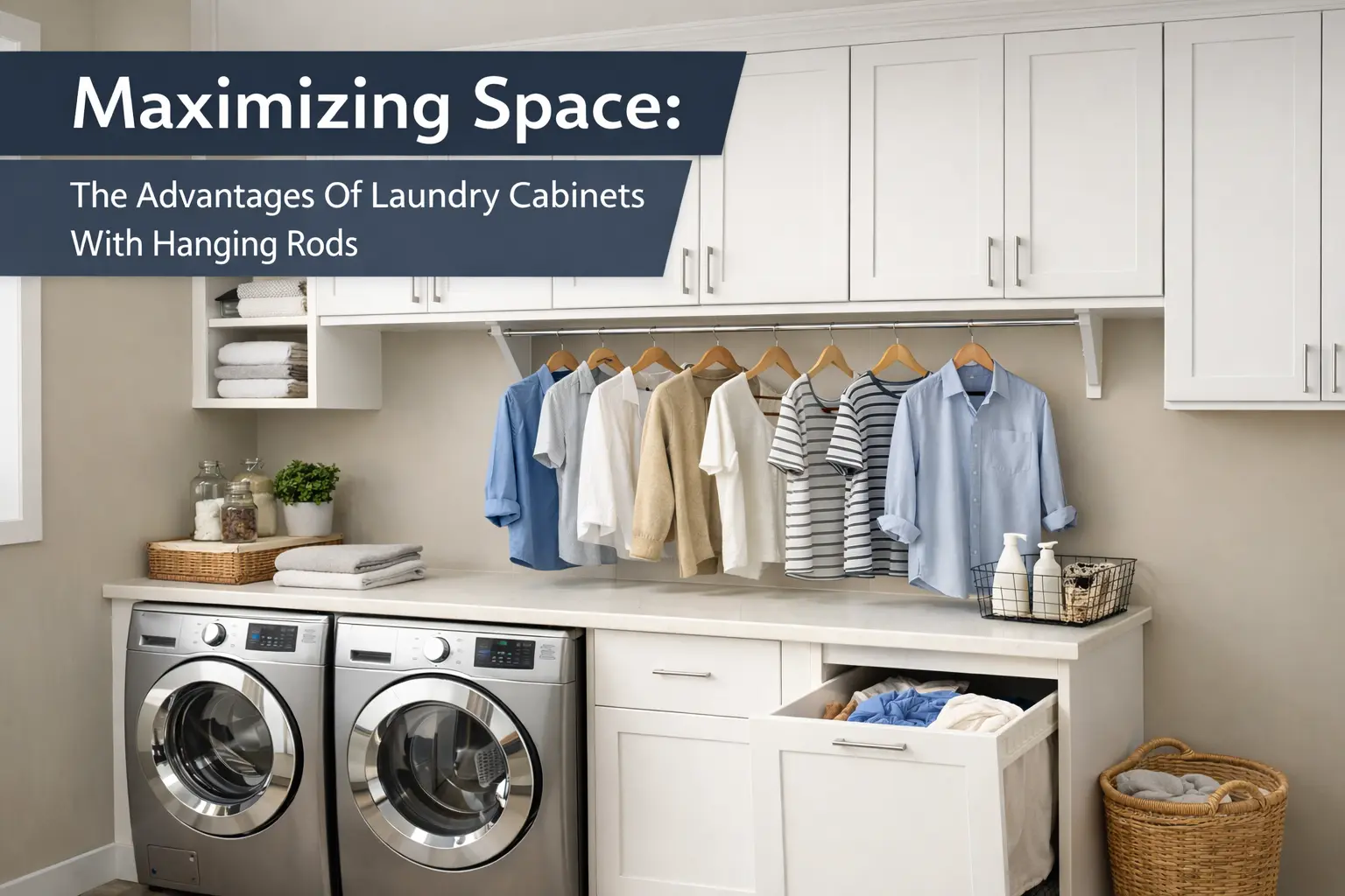 laundry cabinets with hanging rods